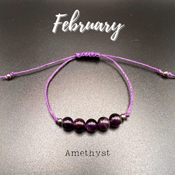 💕Host Pick💕 KC Gems Co. Natural Amethyst Slide Bracelet - February Birthstone - Picture 1 of 5